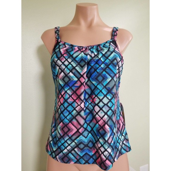 Go by Gossip Light the Way printed layered tankini top size S - Picture 2 of 6